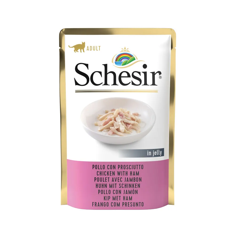 Schesir gatto pollo e prosciutto jelly bustina 70 gr