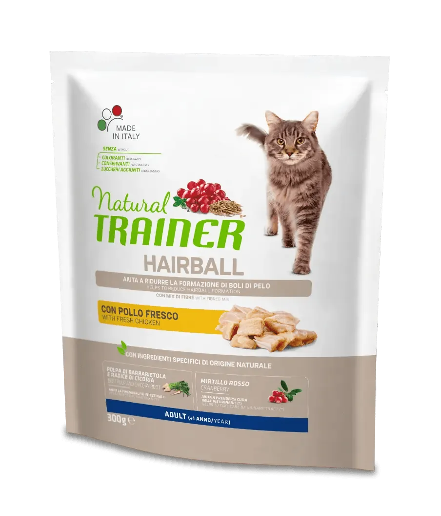 Trainer natural cat hairball pollo 300 gr