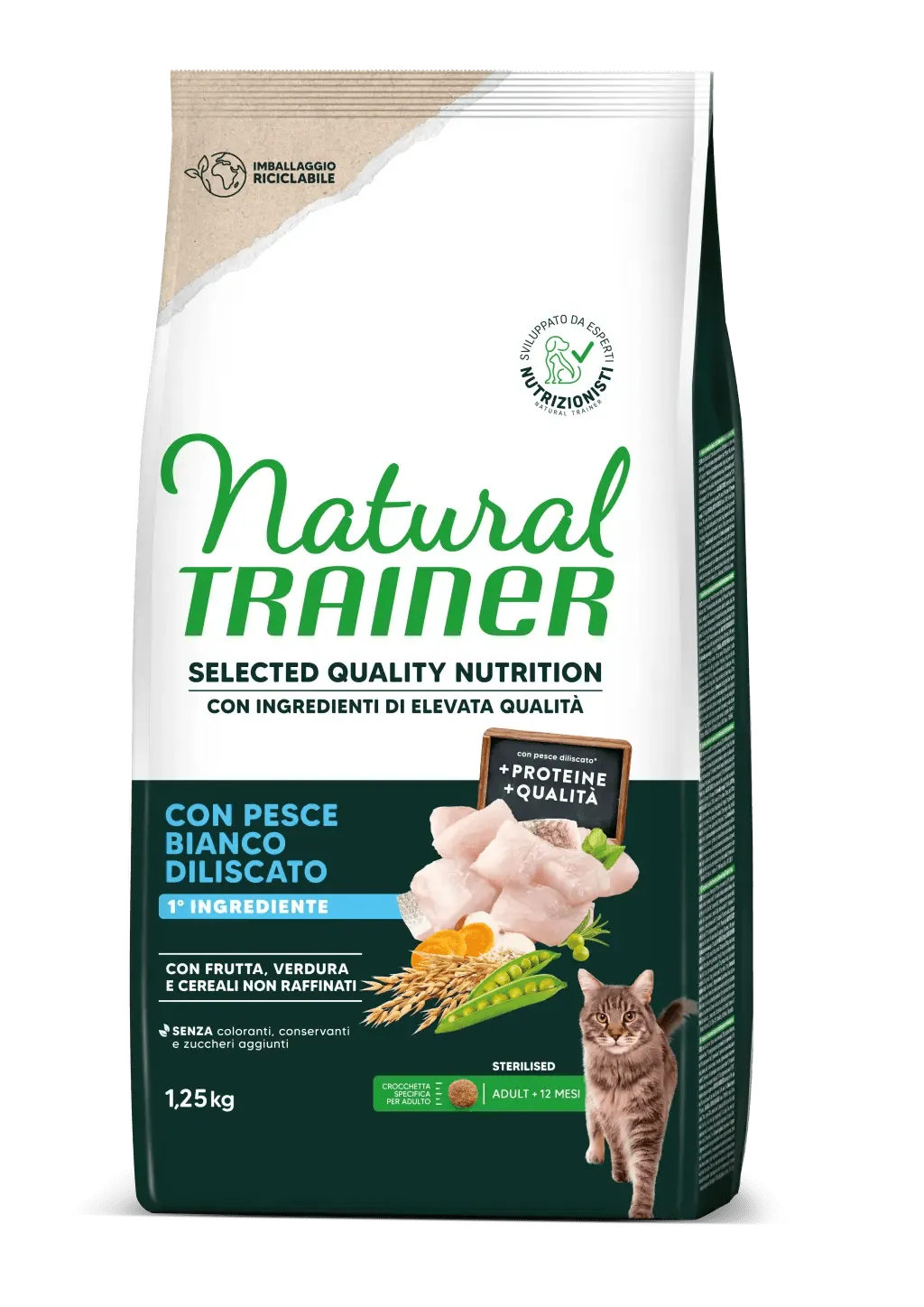 Trainer natural selected cat sterilized pesce 1,25 kg