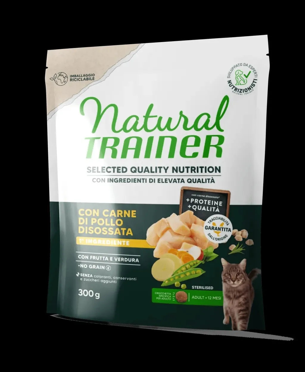 Trainer natural selected cat sterilized no grain pollo 300 gr
