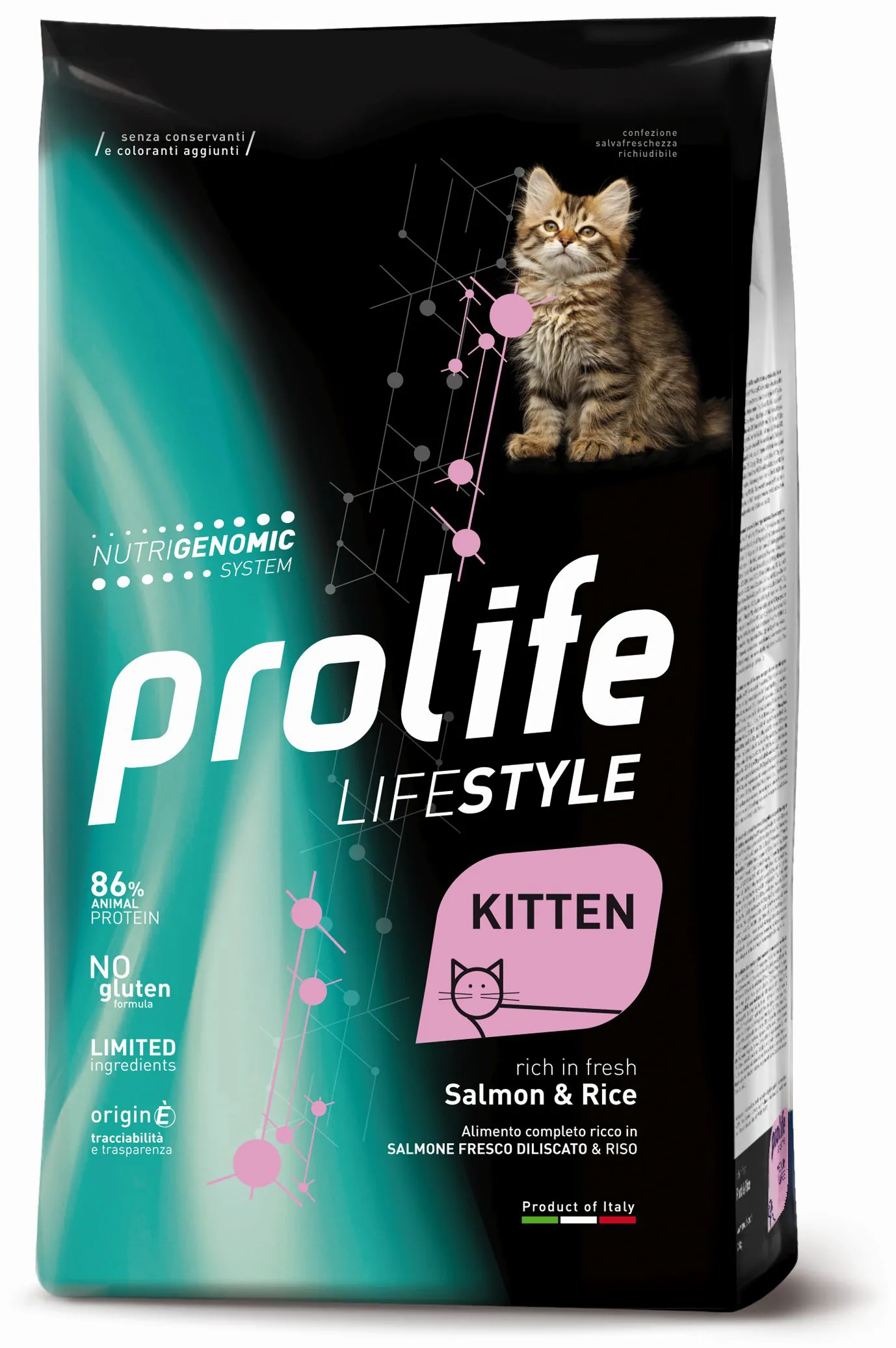 Prolife cat kitten salmone e riso 1,5 kg