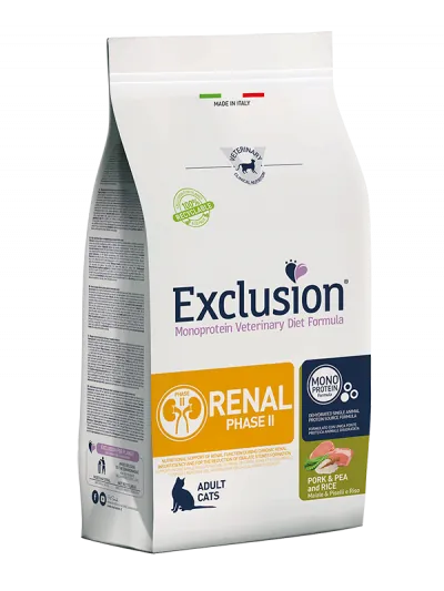 Exclusion cat renal fase ii maiale e riso 1,5 kg