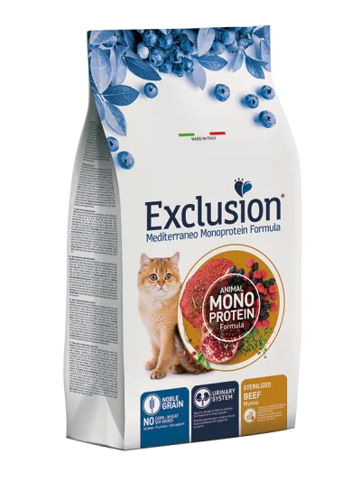 Exclusion cat mediterraneo sterilized manzo 300 gr