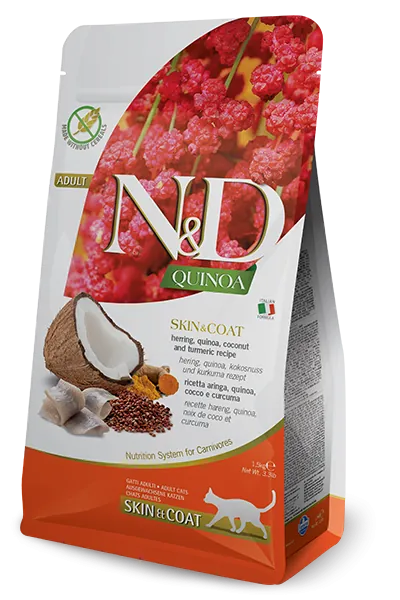 Nd cat quinoa skin&coat aringa e cocco 5 kg