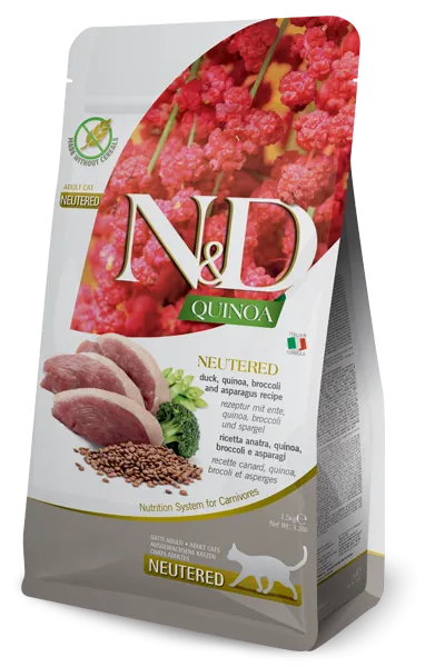 Nd cat quinoa anatra broccoli e asparagi neutered 300 gr