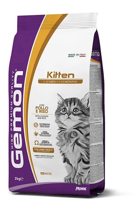 Gemon cat kitten pollo e riso 2 kg