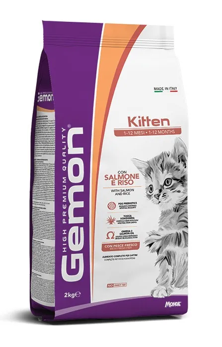 Gemon cat kitten salmone e riso 2 kg