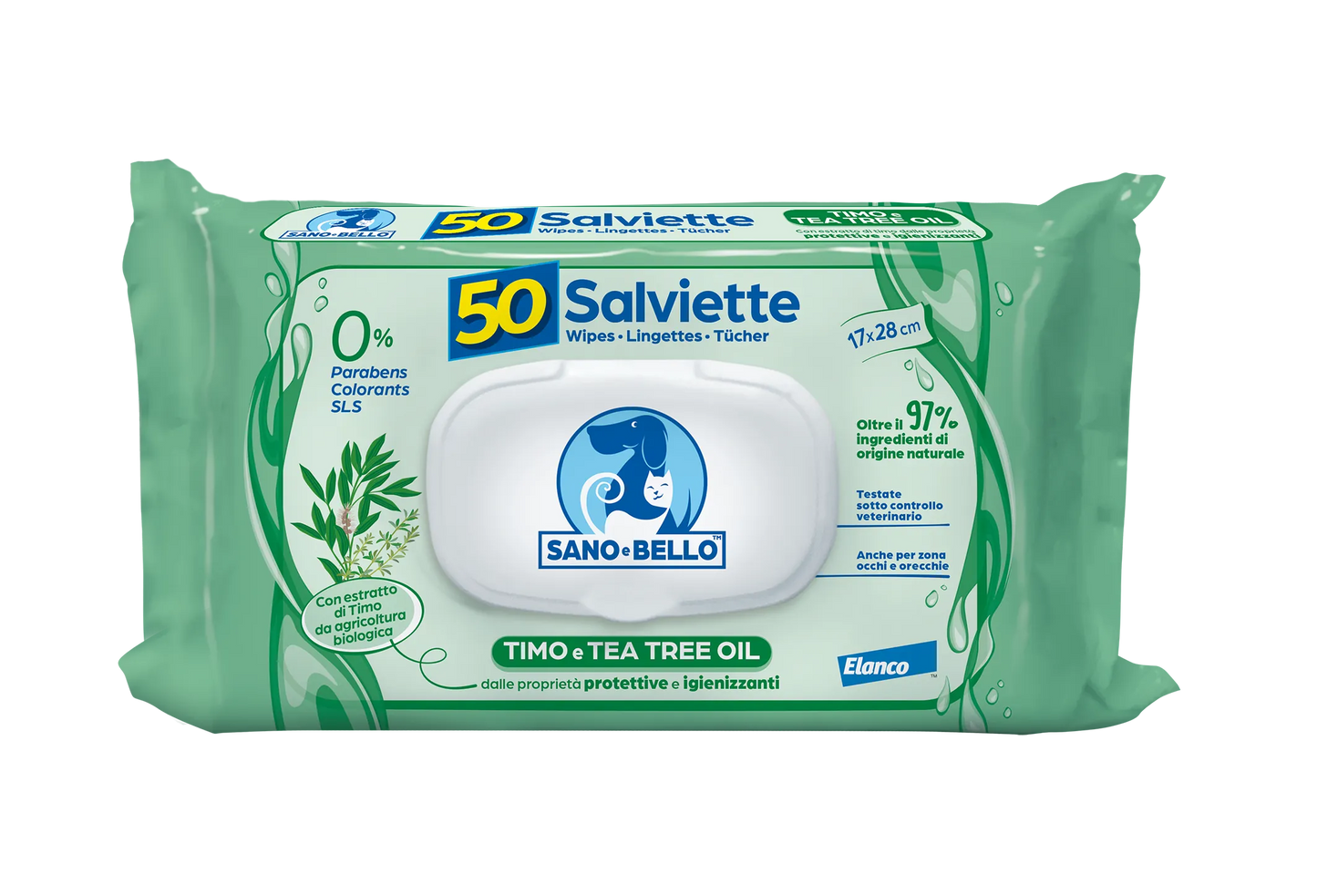 Salviette elanco timo e tea tree oil 50 pz