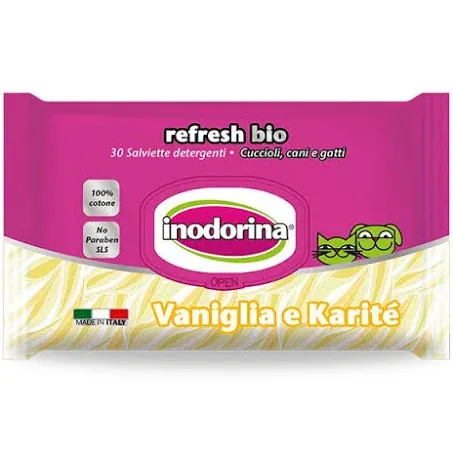Salviette inodorina bio vaniglia e karitè 30 pz