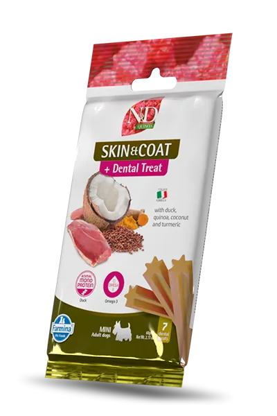 Nd dog snack quinoa skin&coat anatra adult mini 60 gr