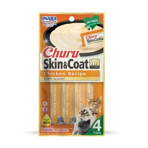Churu cat snack skin & coat pollo 4 x 14 gr