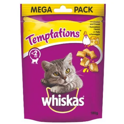 Whiskas temptations pollo e formaggio 180 gr