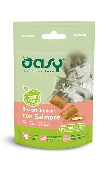 Oasy snack cat biscotti salmone 60 gr
