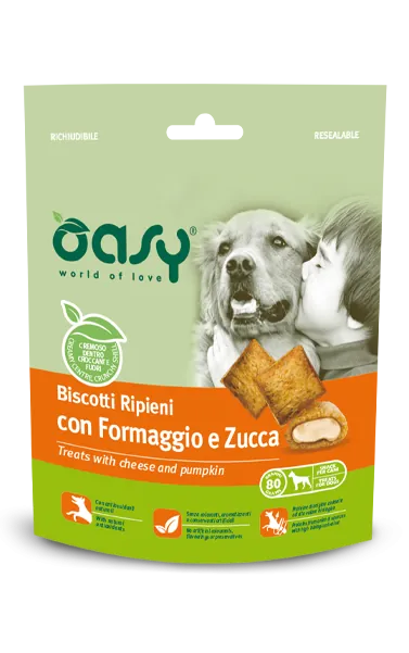 Oasy snack biscotti formaggio e zucca 80 gr