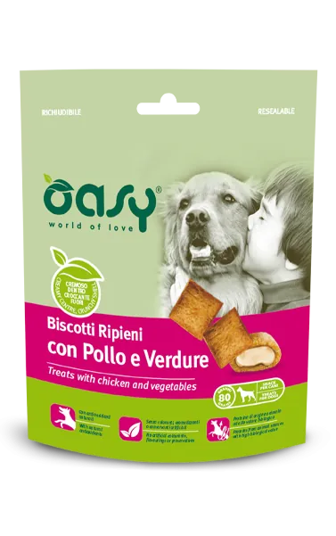 Oasy snack biscotti pollo e verdure 80 gr