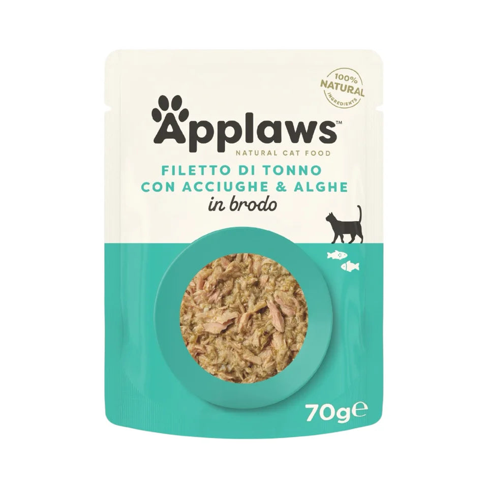 Applaws Filetto di Tonno E Acciughe e Alghe Gatto Bustina 70 Gr 12x