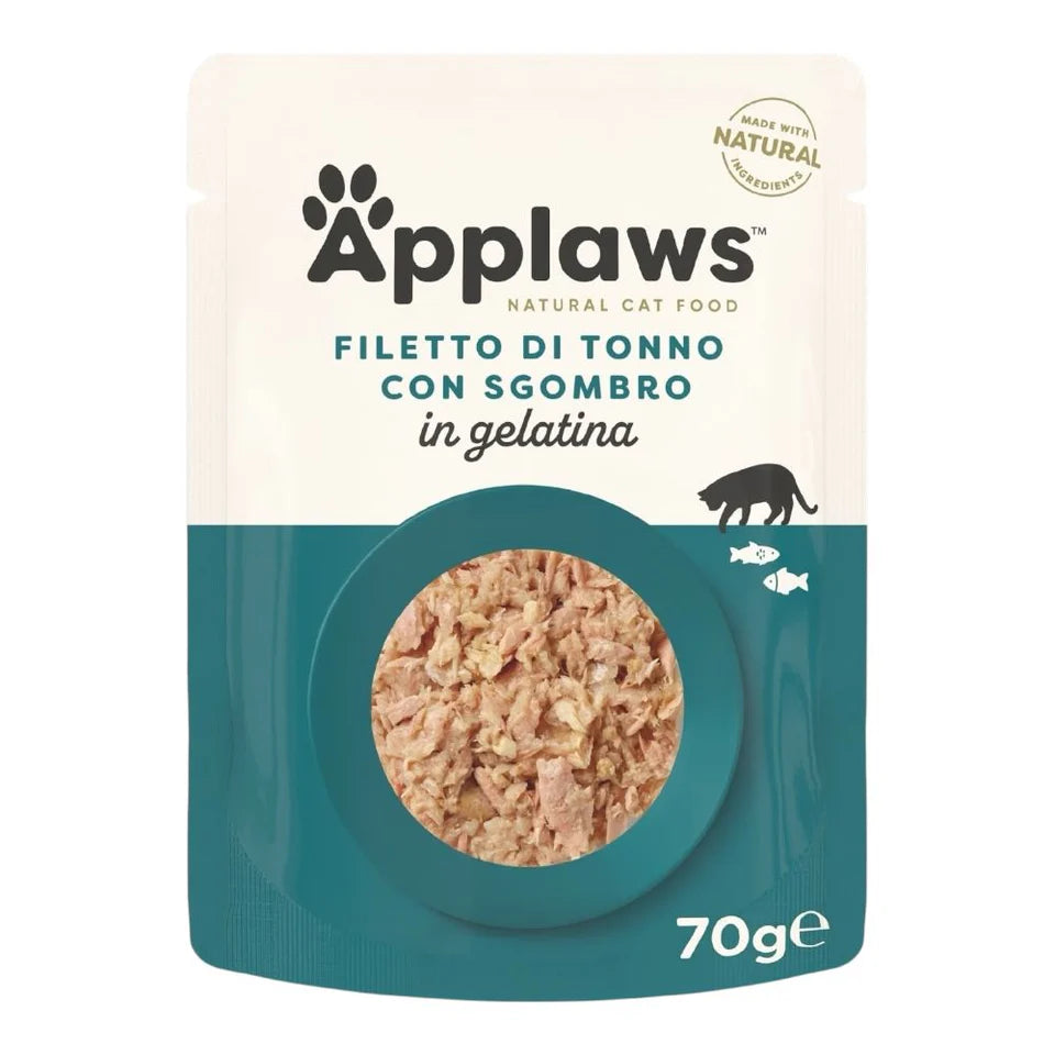 Applaws Gatto Filetto di Tonno con Sgombro in Gelatina 70 Gr 16x