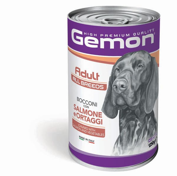 Gemon Bocconi Salmone E Ortaggi Cani Adult Medium Lattina 1250 Gr 12x