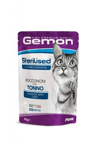 Gemon Gatto Sterilized Con Bocconcini Tonno Busta 100 Gr 24x