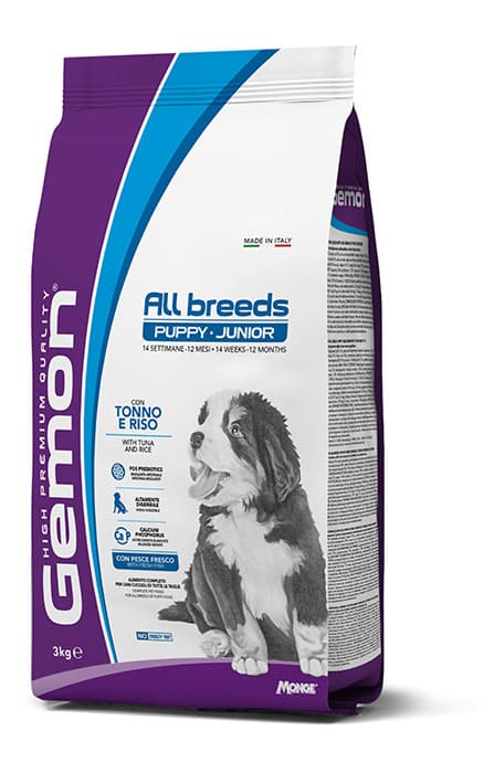 Gemon Tonno E Riso Puppy e Junior Cane All Breeds 3 Kg