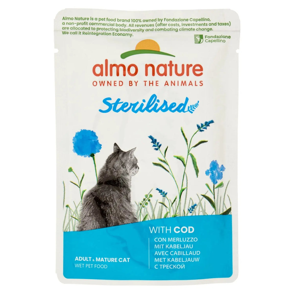 Holistic Gatto Sterilized Merluzzo Bustina 70 Gr 30x