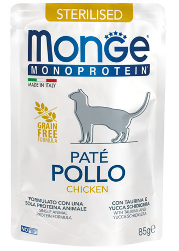 Monge Gatto Pate' Sterilized Pollo Bustina 85 Gr 28x