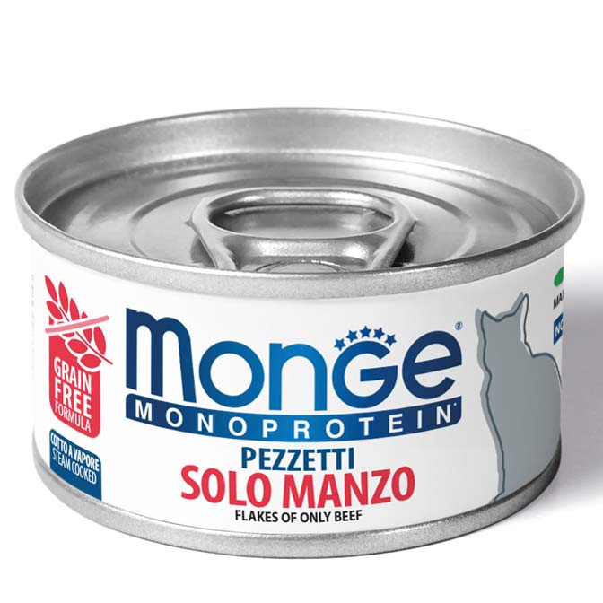 Monge Pezzetti Solo Manzo Gatto 80 Gr 24x