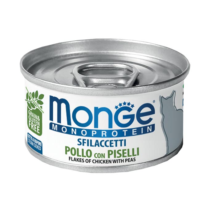 Monge Sfilaccetti Pollo Con Piselli Gatto 80 Gr 24x