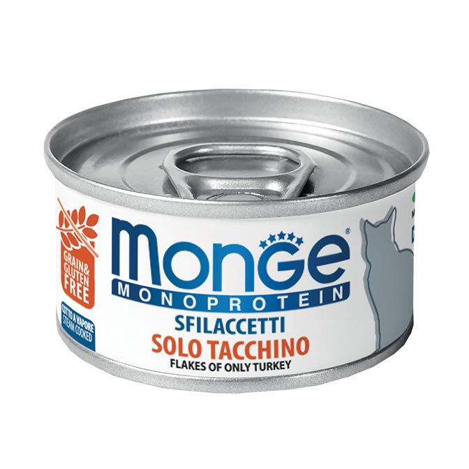 Monge Sfilaccetti Solo Tacchino Gatto 80 Gr 24x