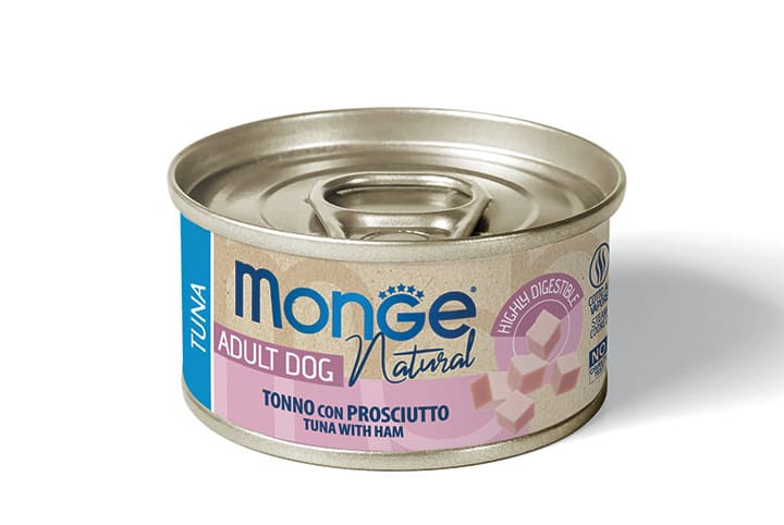 Monge Tonnetto E Prosciutto Natural Puppy Cane Lattina 95 Gr 24x