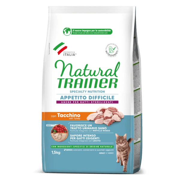 Natural Trainer Gatto Appetito Difficile Tacchino 1,5 Kg
