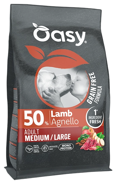 Oasy Agnello Grain Free Adult Medium Large Cane 10 Kg