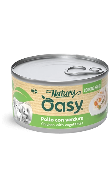 Oasy Gatto Brodo Di Cottura Pollo Con Verdure Lattina 85 Gr 24x