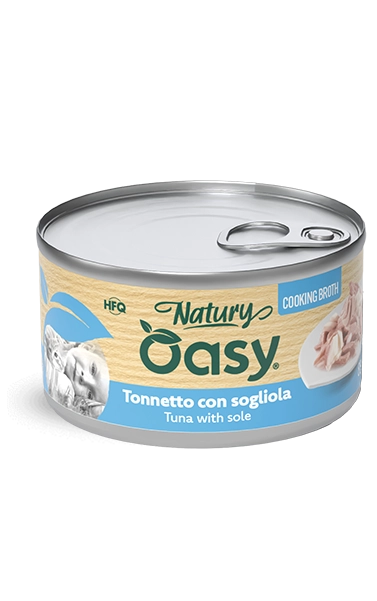 Oasy Gatto Brodo Di Cottura Tonnetto Con Sogliola Lattina 85 Gr 24x