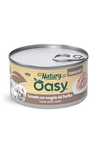 Oasy Gatto Brodo Di Cottura Tonnetto Con Vongole Lattina 85 Gr 24x