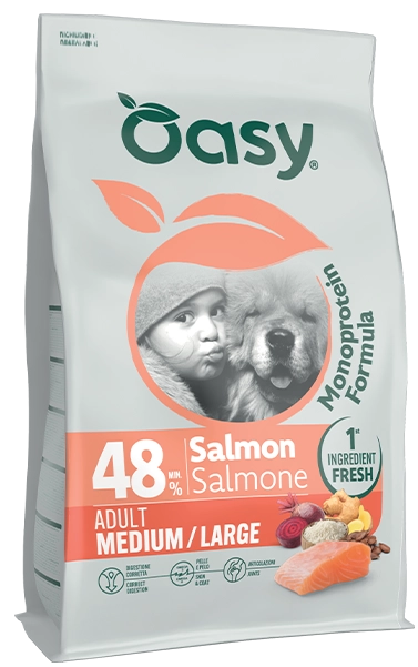 Oasy Salmone Monoproteico Adult Medium - Large Cane 2 Kg