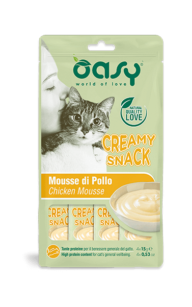 Oasy Snack Gatto Creamy Pollo 4 x 15 Gr