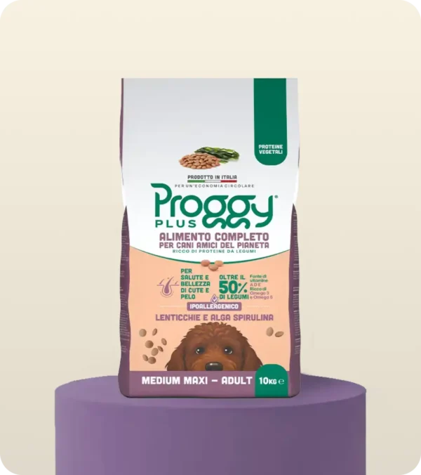 Proggy Plus Lenticchie e Alga Spirulina Cane Adult Medio - Maxi 10 Kg