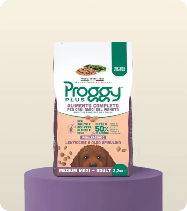 Proggy Plus Lenticchie e Alga Spirulina Cane Adult Medio - Maxi 2,2 Kg
