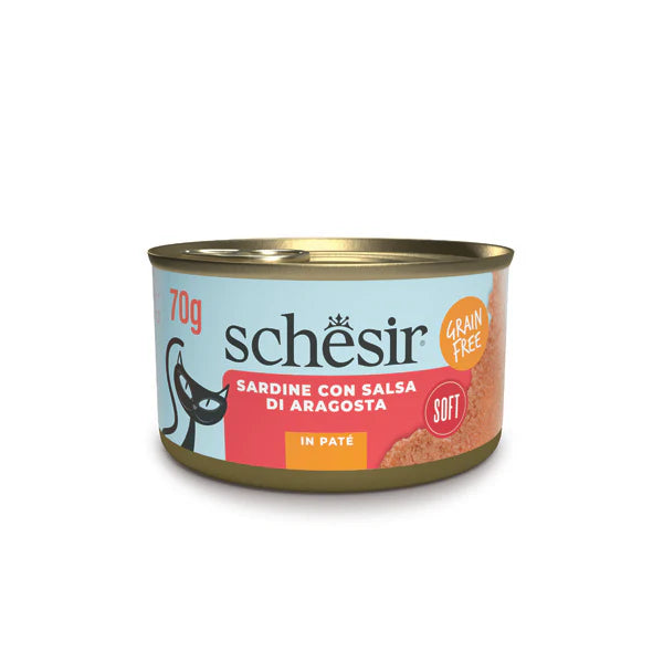 Schesir Gatto Sardine Con Salsa Di Aragosta In Patè Lattina 70 Gr 12x