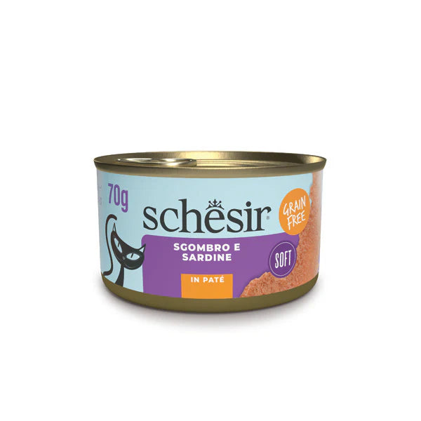 Schesir Gatto Sardine E Sgombro In Patè Lattina 70 Gr 12x