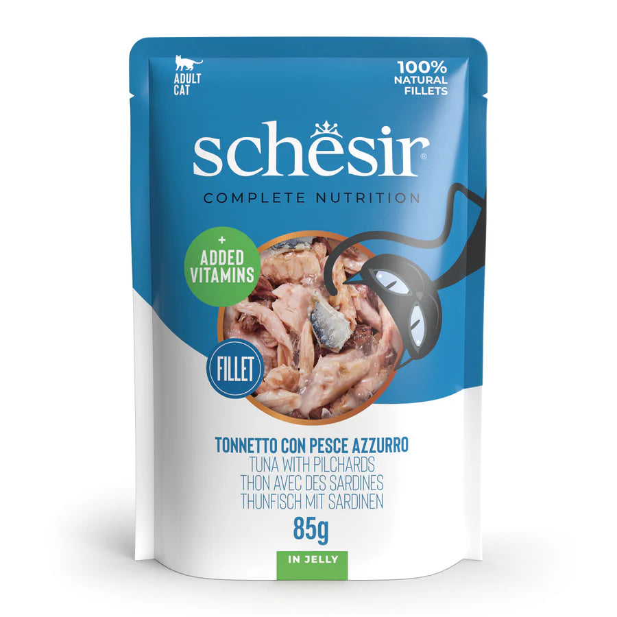 Schesir Gatto Tonnetto E Pesce Azzurro Jelly Lattina 85 Gr 12x