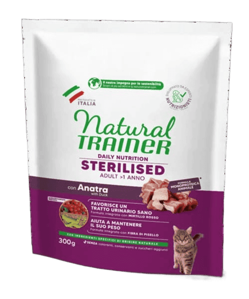 Natural Trainer Gatto Sterilized Anatra 300 Gr