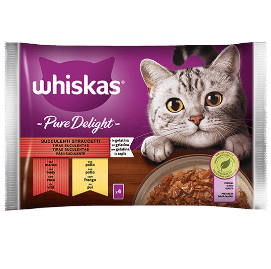Whiskas Pure Delicato Straccetti 4 X 85 Gr 13x