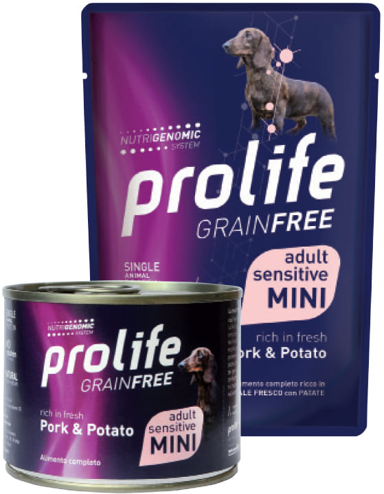 Prolife Cane Grain Free Adult Mini Maiale E Patate Bustina 100 Gr 10x