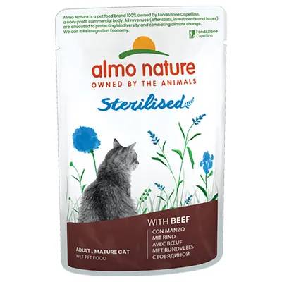 Holistic Gatto Sterilized Manzo Bustina 70 Gr 30x