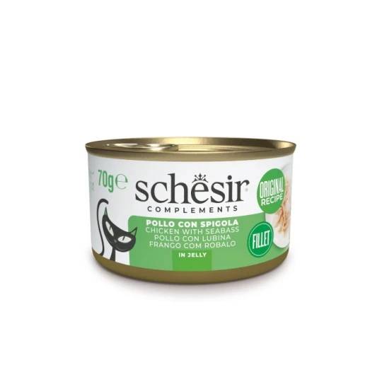 Schesir Gatto Pollo E Spigola Jelly Lattina 70 Gr 12x