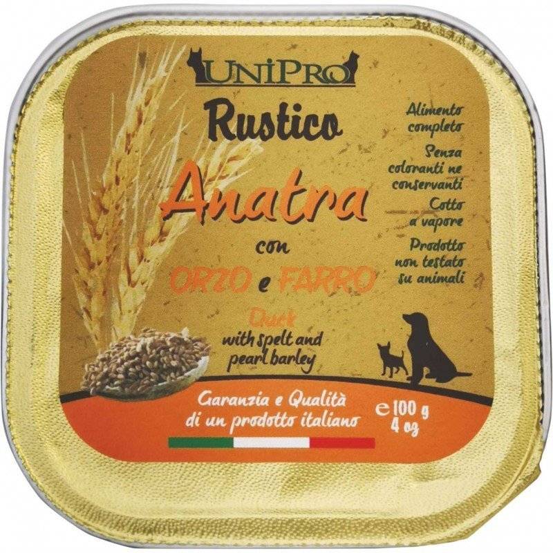 Unipro Cane Rustico Anatra Orzo E Farro 100 Gr 32x